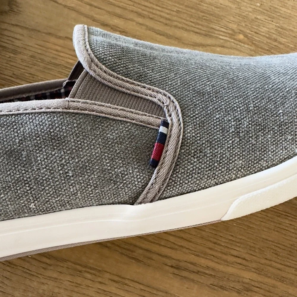 Ben Sherman Men's Slip-On Gray Canvas Fabric Loafers-Size US 13‎